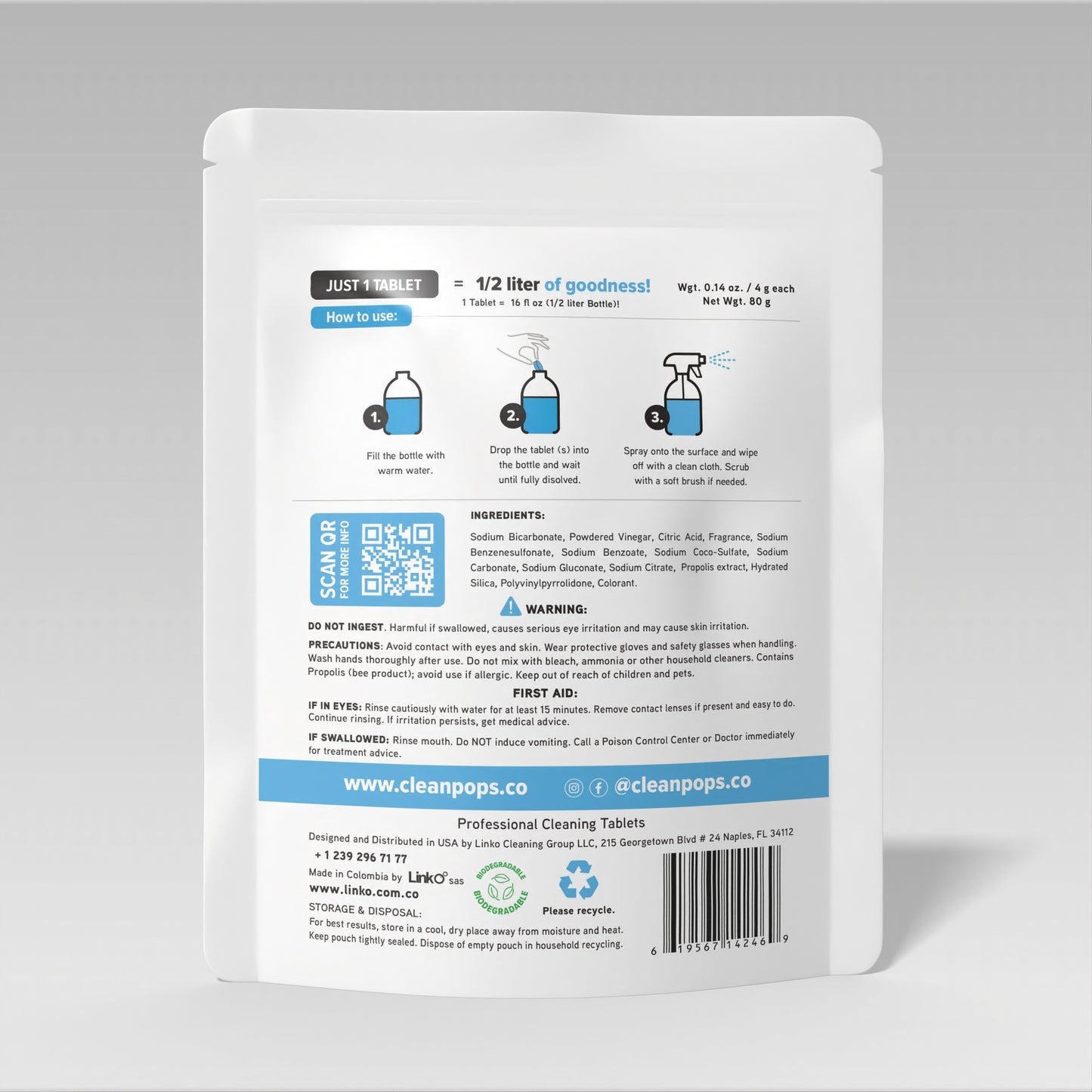 All in 1 "Blue Sunrise Scent" Professional Cleaning Tablets X 20 Tablets