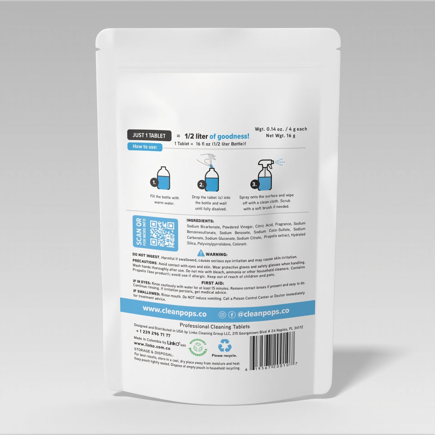 All in 1 "Blue Sunrise Scent" Professional Cleaning Tablets X 4 Tablets