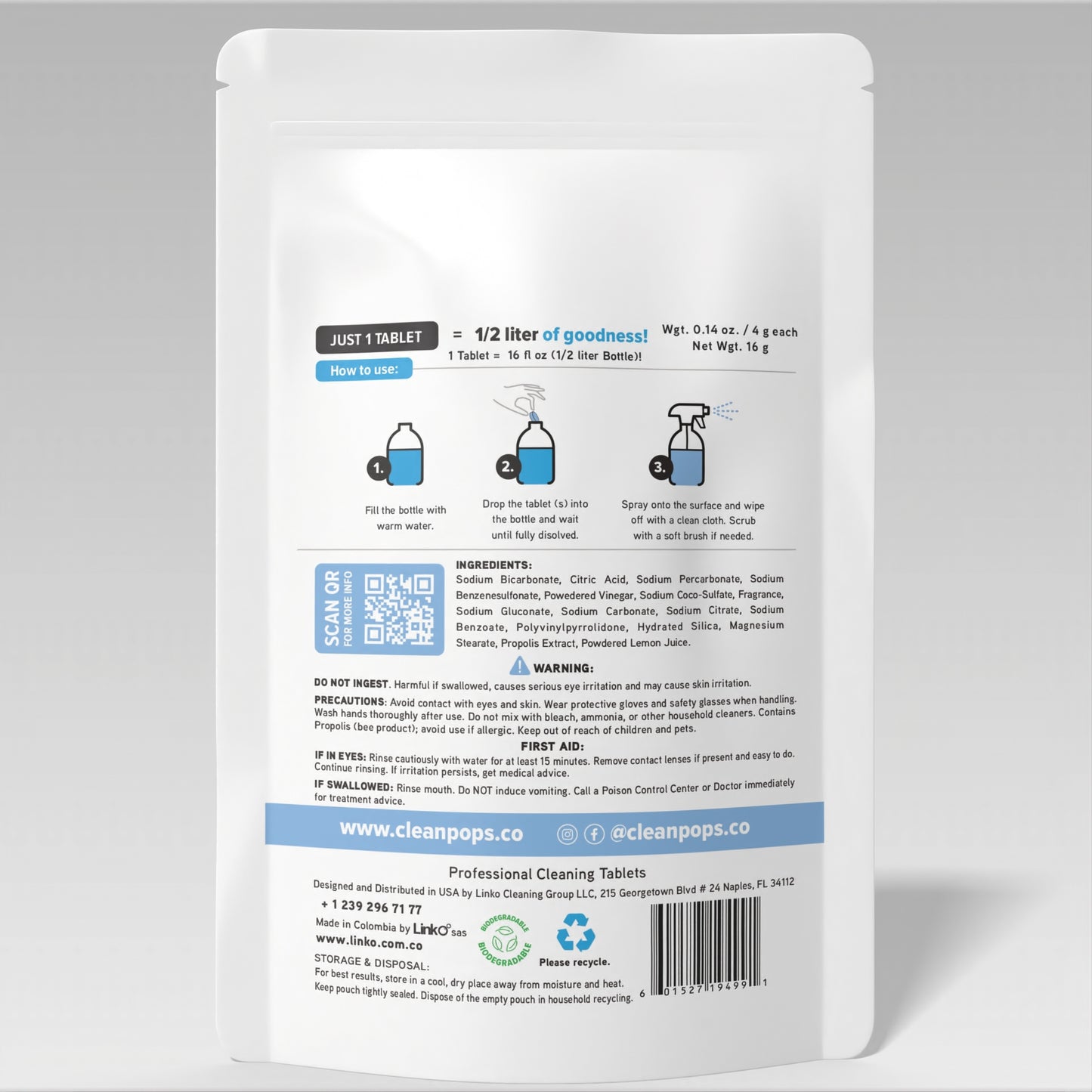 Bathroom Cleaner Cielito Scent x 4 Professional Cleaning Tablets