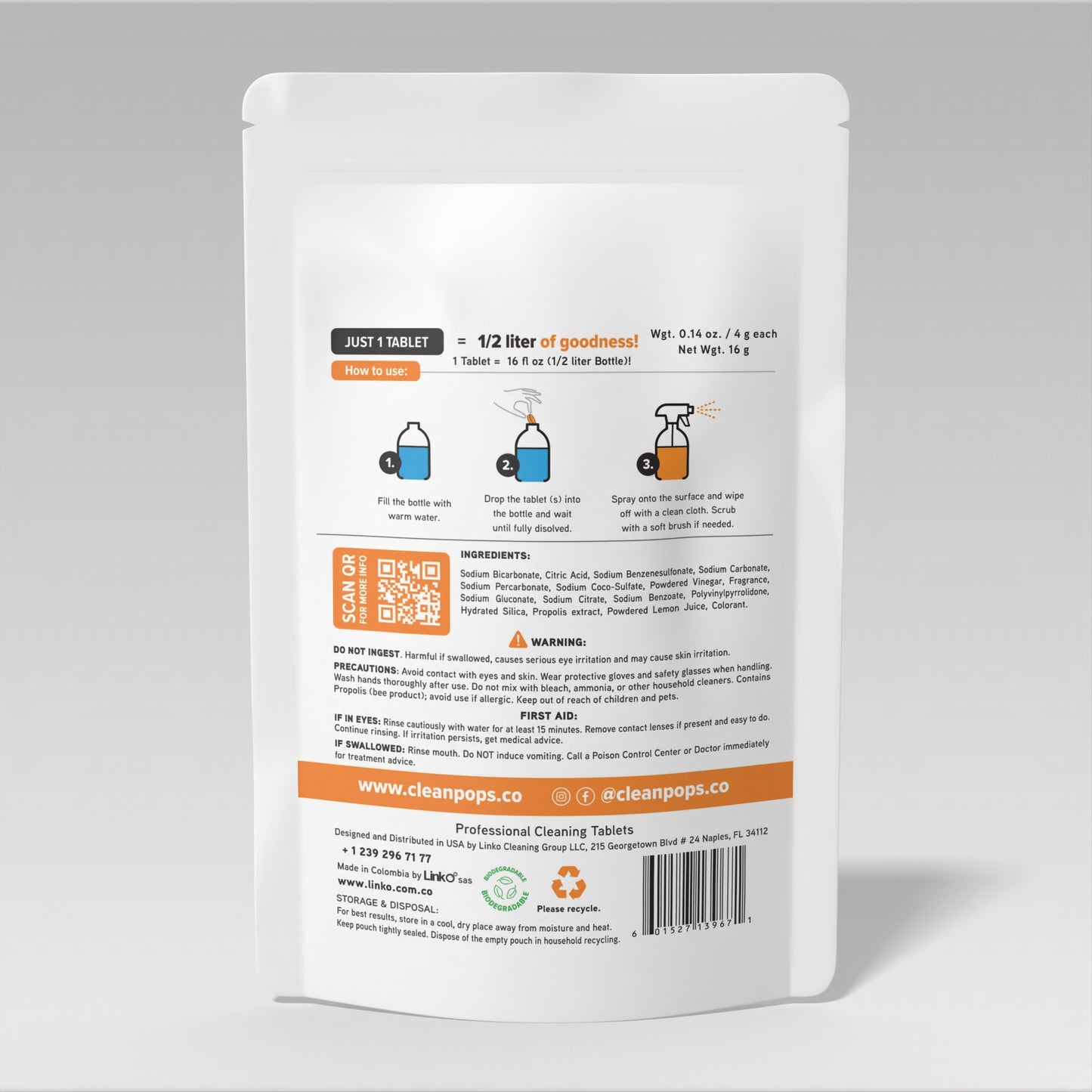 Degreaser Citrus Scent x 4 Professional Cleaning Tablets
