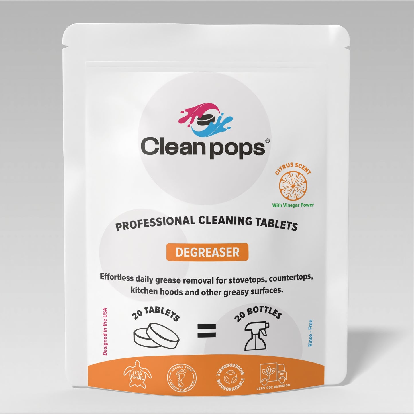 Degreaser Citrus Scent Master bag x 20 Professional Cleaning Tablets