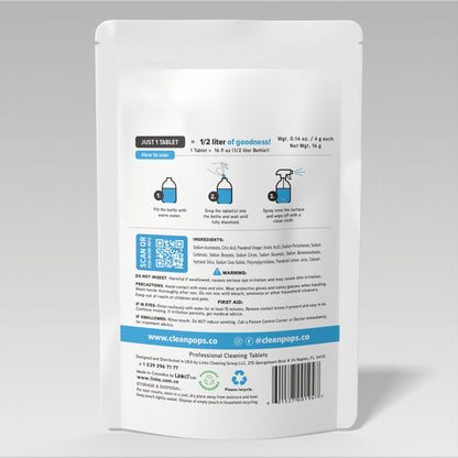 Glass Cleaner x 4 Professional Cleaning Tablets