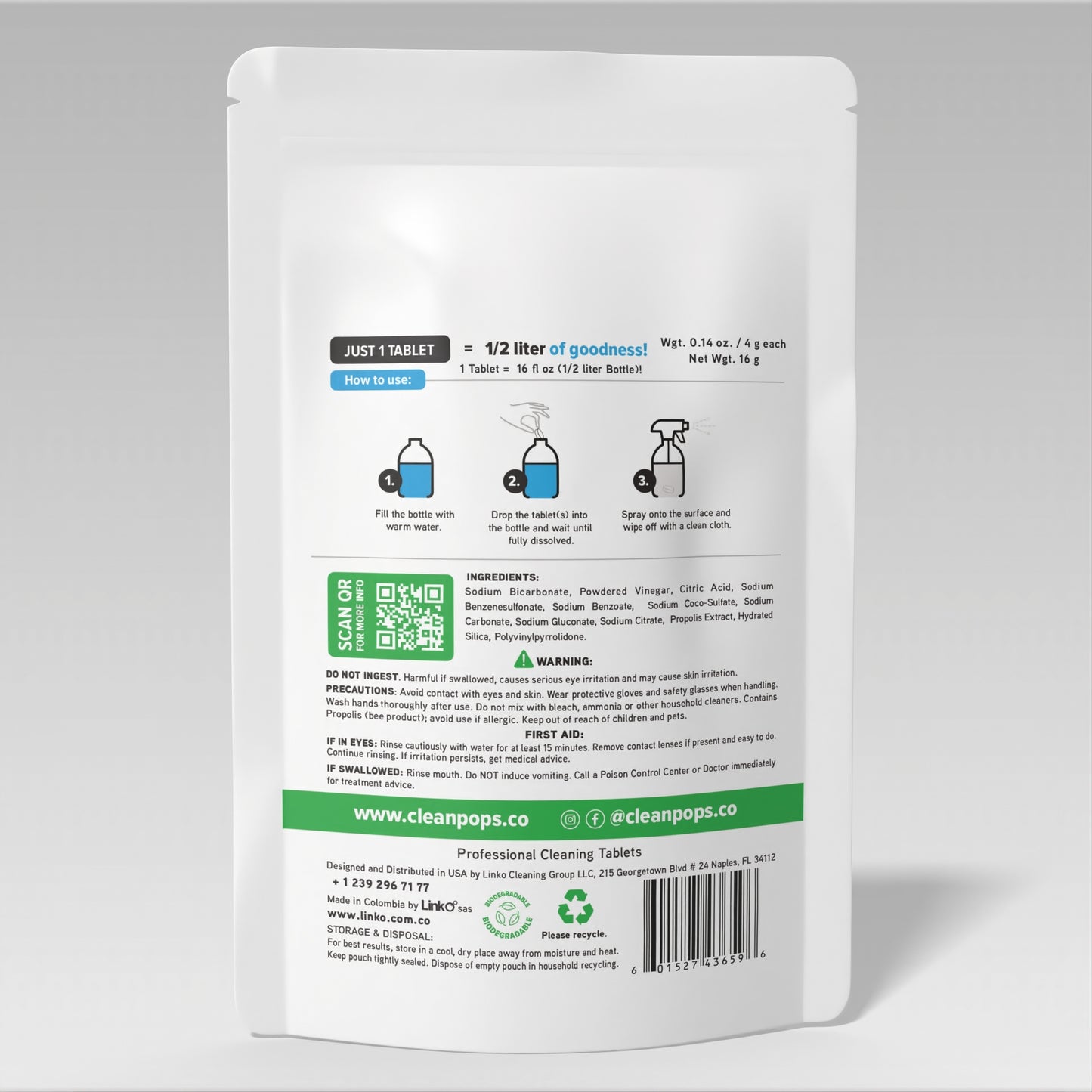 Appliance Cleaner Unscented x 4 Professional Cleaning Tablets