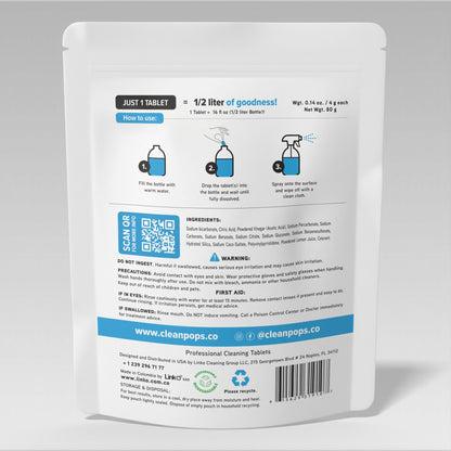 Glass Cleaner Master bag x 20 Professional Cleaning Tablets